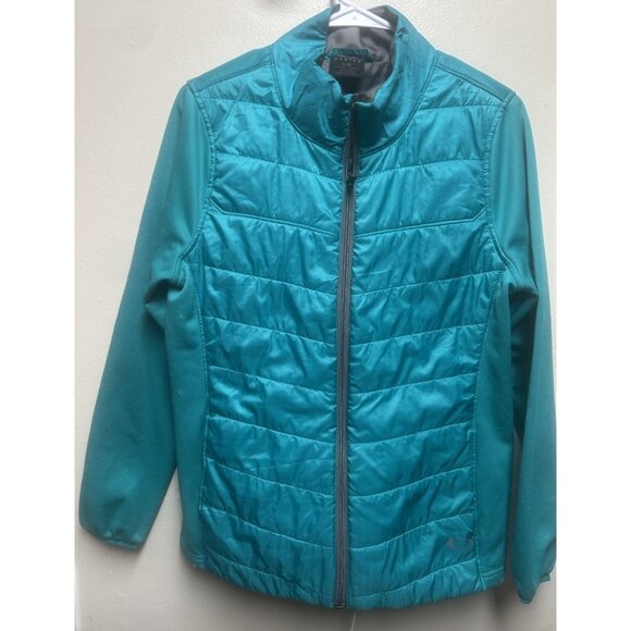 Oakley Women's Quilted Puffer Jacket Lightweight Polyester Teal Size L Zip Up - Picture 1 of 7